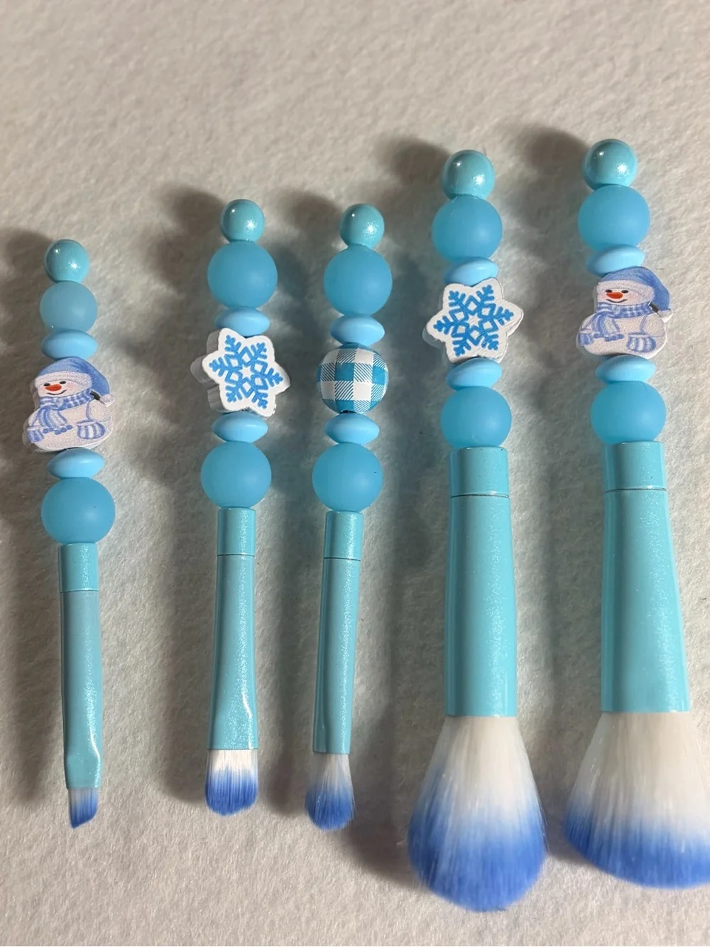 Winter Blue Makeup Brush Set for Women - Blue